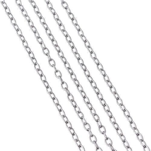 3x2x0.5mm Unwelded Cross Chain 304 Stainless Steel Chains for jewelry making DIY bracelet necklace Accessories,about 10m/roll