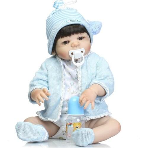 NPK new simulation baby doll full glue bath toy