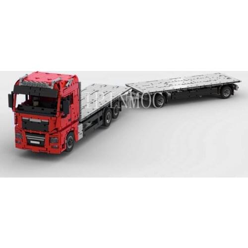2021 new MOC 1 over 17 flat truck with tow board 3120PSC technology truck remote control static toy high simulation model