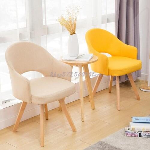 Dining chair Nordic simple modern household light luxury solid wood European style makeup net red ins chair minimalist room bedr