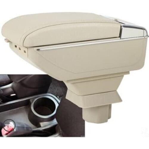For Mazda 2 sedan armrest box PU Leather central Store content box with cup holder products car-styling accessories 08-13