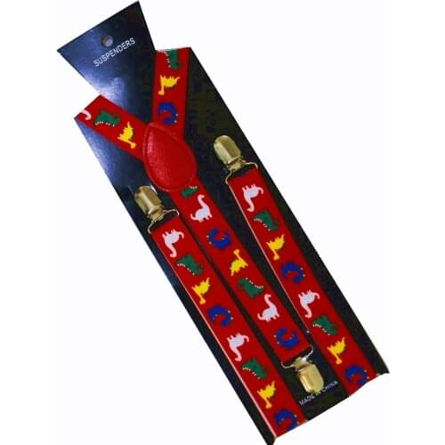 2019 New 2.5cm Wide Mens Adjustable Clip on Dinosaur Animals Suspenders For Mens Womens