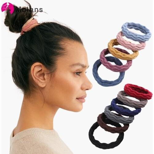 10PCS/Set Girls Sweet Basic Crude Elastic Hair Band Headband Ponytail Holder Rubber Bands Scrunchies Fashion Hair Accessories