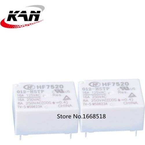 100Pcs Relay DIP4 HF7520-005-HSTP HF7520-012-HSTP HF7520-024-HSTP 5V 12V 24V 16A