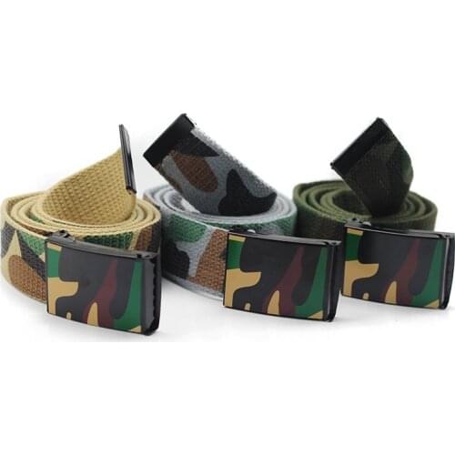 Camouflage Printing Waistband Canvas Womens Belt Metal Buckle Men Jeans Belts Black Strips Top Quality Canvas designer belts