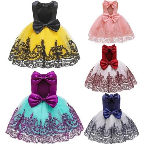 Christmas Girls Dress 2019 Children Easter Carniva Tutu Wedding Kids Dresses For Girls Vestidos Party Princess Bow Baby Dress