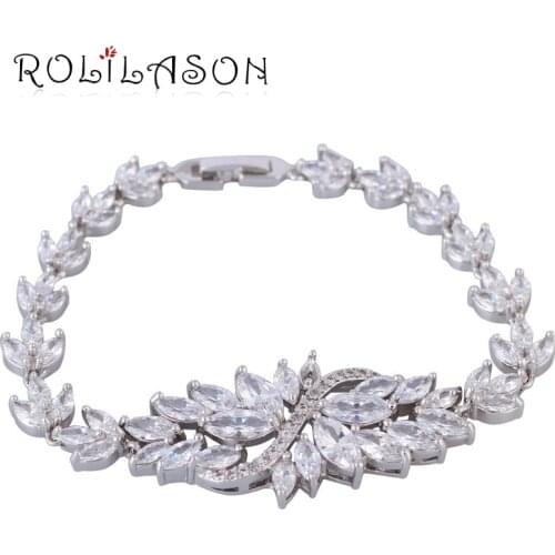 Peacock Charm bracelets for ladies Brand Silver wedding Clear White Cubic zirconia fashion women jewelry TB1053