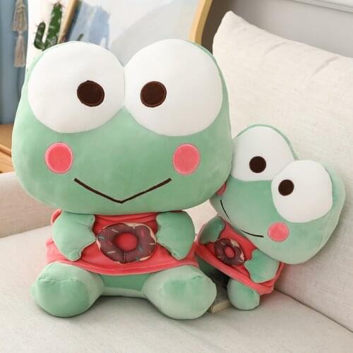 35/45CM Cute Donuts Frog Plush Toys Stuffed Down Cotton Pillow Kids Toys Kawaii Smile Frog Dolls for Children Birthday Gift