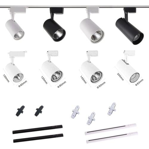 Led Track Light 220V COB Track Lamp 12/20/30/40W Rail Spotlight Lighting Fixture for Clothing Store Coffee Bar Shop