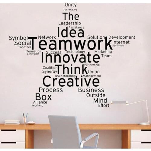 Teamwork Vinyl Wall Decal Office Study Decoration Star Words Cloud Stickers Mural Bedroom Livingroom Decal home decor HY552