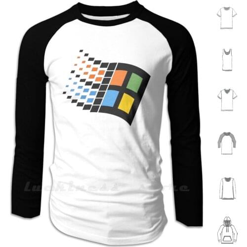 Winlogo Hoodies Long Sleeve Windows Vintage 95 Win Informatics Computer Laptop Old Oldschool