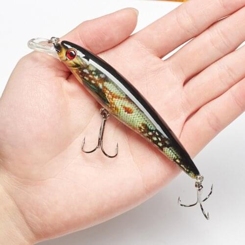 13.4g Wobblers Fishing Lure Minnow Pesca Fishing Lures 3d Eyes Bait Floating Artificial Trout Hard Bait Pesca Jerkbait Painted