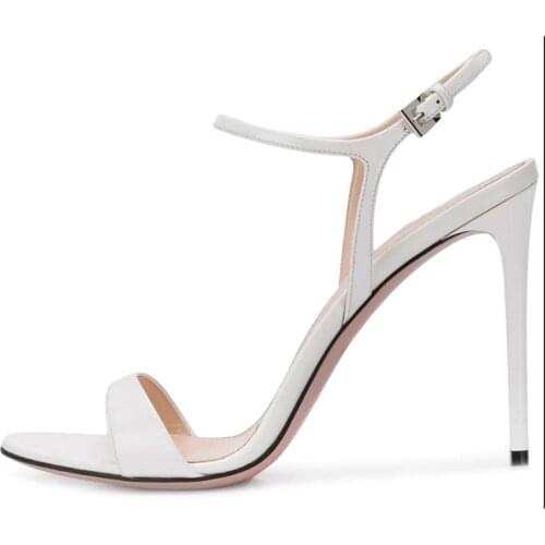 2021 summer T-shaped buckle sandals stiletto high-heel wedding bridal shoes banquet dress bridesmaid extra large sandals women