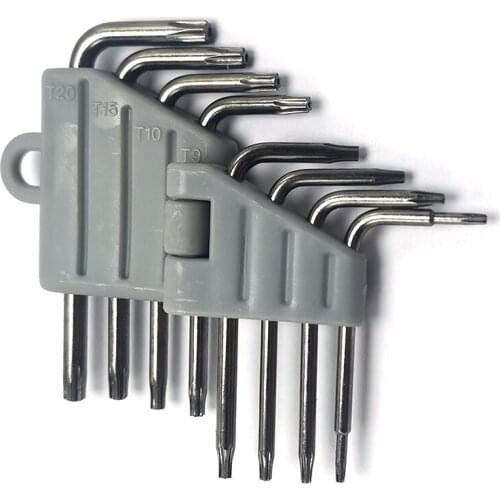 Torx Star Key Set T5 T6 T7 T8 T9 T10 T15 T20, Mini Star Drive Hex Key Wrench ,H015