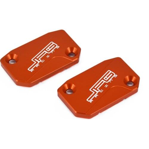 2PCS CNC Front Brake Clutch Fluid Reservoir Cover Cap For KTM SX SXF EXC EXCF XCF XCW XCFW SMR 125 150 250 350 450 525 530