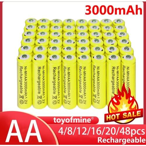 36x AA 3000mAh 2A 1.2 V Ni-MH Purple Rechargeable Battery Cell for MP3 RC Toys