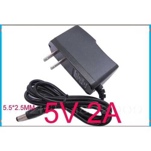 50PCS AC 100V-240V Converter Adapter DC 5V 2A Power Supply US Plug DC 5.5mm x 2.5mm