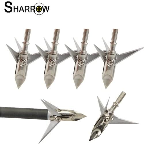 6/12pcs Archery Arrowhead Stainless Steel Broadheads Sharp Easy to Carry Hunting Arrow Head General thread 100 Grain for Hunting