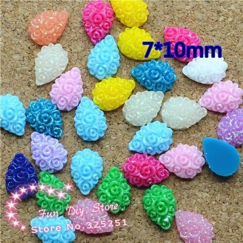 8*10mm 200pcs/lot resin muticolor tear drop mix color flat back cabochon decoration free shipping