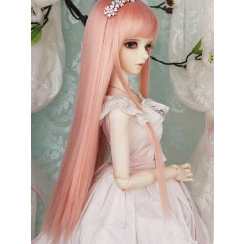 Doll accessories 1/3 1/4 bjd wig doll hair wig long straight girl female cute fringe bangs baby goddess high temperature -GA010