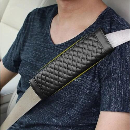 Car Seat Belt Cushions Shoulder Pad PU Leather Protector Covers Car Safety Seats Belt Pads