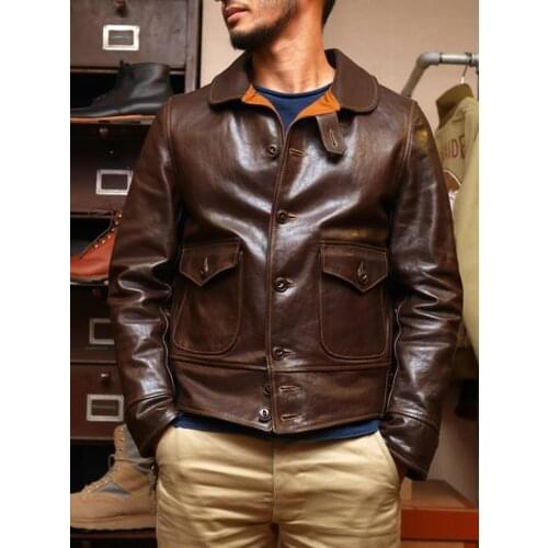 Free shipping.Brand new warm mens brown vintage cowhide Jackets,quality men genuine Leather jacket.style classic slim coat