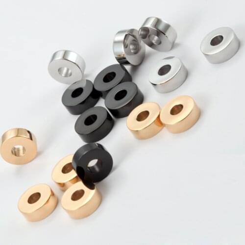 6pcs Spacer for Jewelry Making Gold Stainless Steel 8mm Beads Engrave Logo Name Brand Beads Diy Bracelet Accessories Lots Bulk