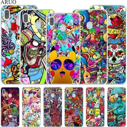 Graffiti Sticker Cute Cartoon Phone Case For Samsung A72 A52 A51 A71 A41 A31 A32 A42 A21S A11 A50 A70 A42 A20e A30 A40 A12 Cover