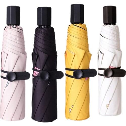 Womens Sunshade Small Fresh Sun and Rain Dual-Use Sunscreen and Anti-Ultraviolet Folding Portable Sun Umbrella