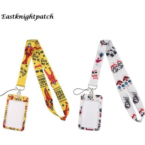 E2977 Horror Clown Card Holders Mobile Phone Neck Strap For Keys ID Card For USB Badge Holder DIY Hang Rope