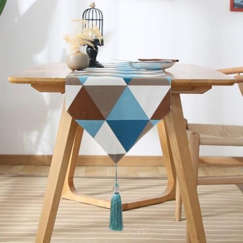 Geometric High-End Tablecloth Flag Shoes Cabinet Cover European Cotton Bed Runner Simple Color Table Cloth