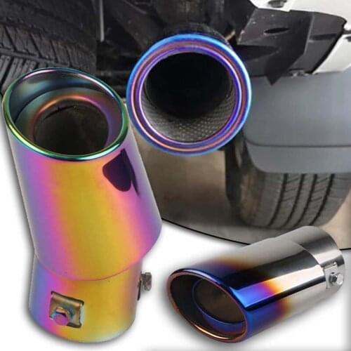 Single-tube tail throat muffler automobile general exhaust decoration modified grilled blue tail pipe