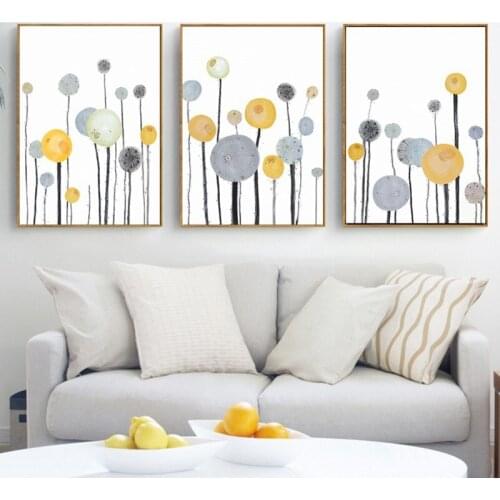 Nordic Style Modern Abstract Spherical Simple Tree Canvas Painting Wall Art Canvas Pictures for Living Room Poster Art Decoratio