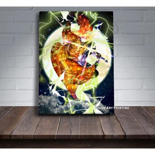 Canvas Anime Demon Slayer Zenitsu Pictures Home Decoration Paintings Poster HD Prints Wall Art Modular Living Room Framed