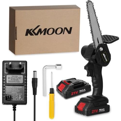 KKmoon 6inch 21V Electric Pruning Saws Rechargeable Small Wood Spliting Brush Chainsaw One-handed Woodworking Tool for Garden