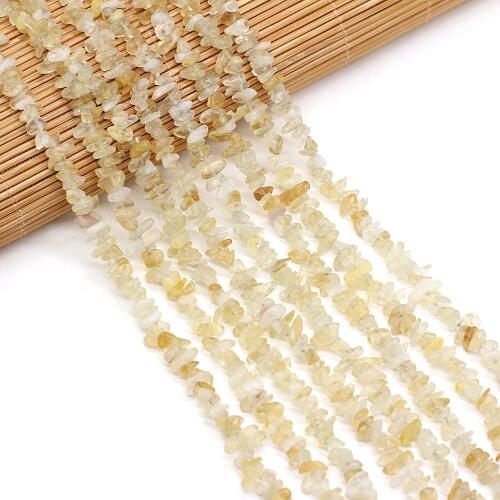 40cm Hot Natural Citrines Irregular Gravel Stone Loose Spacer Beads for Women Bracelet Jewelry Accessories Gift Size 3x5-4x6mm