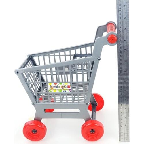 Miniature Supermarket Shopping Hand Trolley Cart for Kids Pretend Play Toy Playset - Easy to Assemble