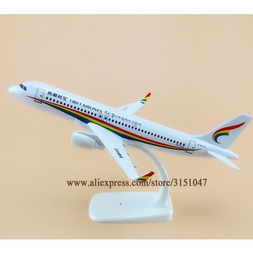 Alloy Metal Air China TIBET Airlines A320 Airplane Model TIBET Airbus 320 B-8419 Airways Plane Model Stand Aircraft Gifts 20cm