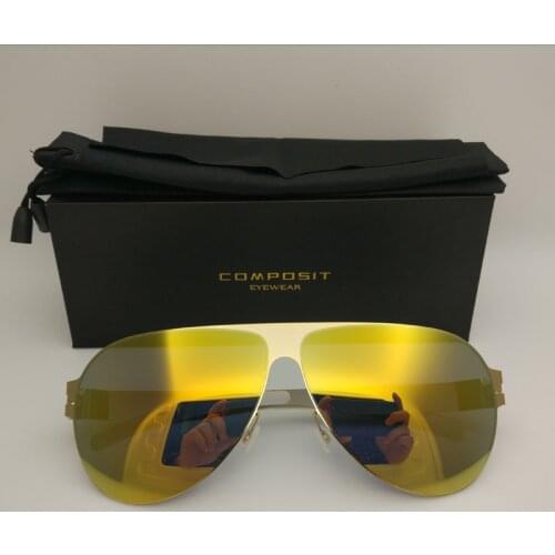 2018 New Composit Brand Beach Vacation Sun Glasses Fashion Women Gold Retro Sports Goggle Stainless Steel Men Vintage Sunglasses