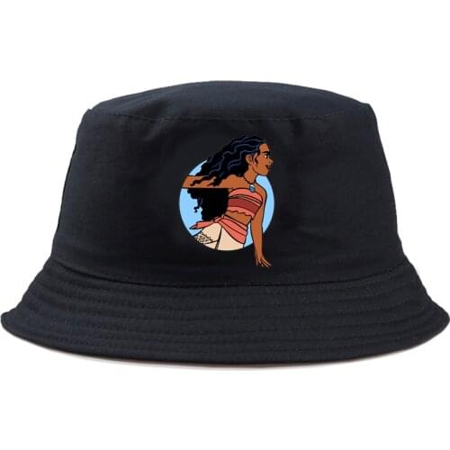 Disney Moana Bucket Hat Brand Fashion Outdoor Graphic Reversible Cartoon Fishing Hat Classic Bob Hat Colorful Panama For Women