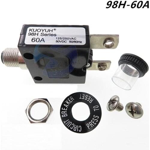 3Pcs Taiwan KUOYUH 98H Series 60A Overcurrent Protector Overload Switch