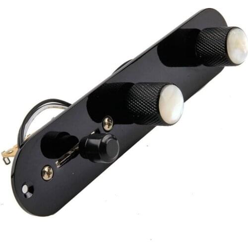 Prewired Control Plate 3 Way Switch Shell Tuning Guitar Black Parts