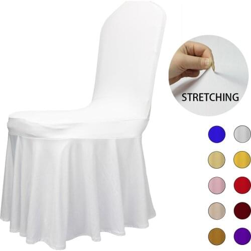 Ruched Chair Cover Hotel White Chair Cover Office Lycra Spandex Chair Covers Weddings Party Dining Christmas Event Decor
