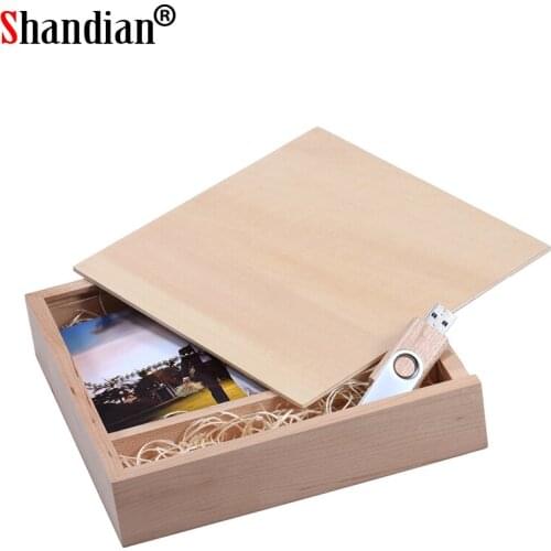SHANDIAN High Speed Wooden 360 Degree Flip USB 2.0 Flash Drive 16GB 32GB 64GB 128GB 256GB Pen Drive U Disk Free Custom LOGO