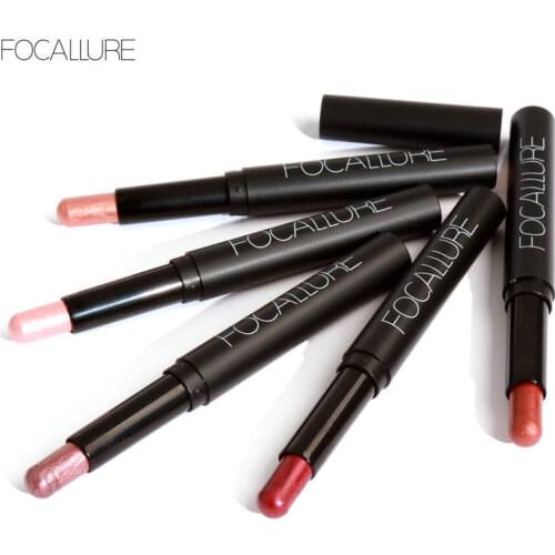 FOCALLURE Eyeshadow Stick 12 Colors Shiny Eye Shadow Pencil Eyes Makeup Pen Lasting Shimmer Waterproof Cosmetics Tool TSLM1