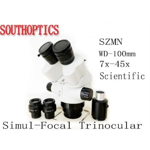 Scientific 7x-45x Trinocular stereo microscope /Microscope head /Microscope accessories