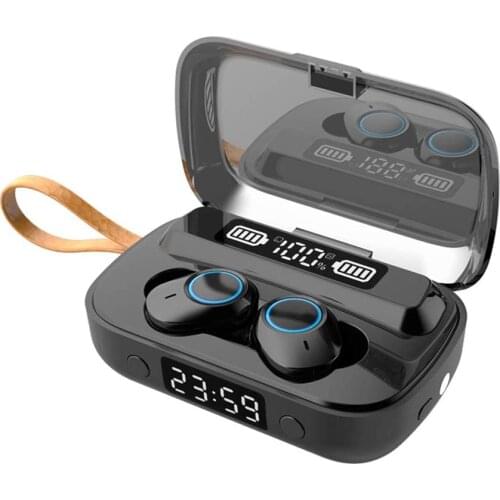 A13 TWS IPX7 Waterproof Bluetooth Wireless Earphones HiFi Stereo Sport Wireless Earphone Touch Earbud with Clock Flashlight