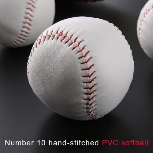 High Quality Softball No.10 PVC Scarfskin Solid 10 Inch Hand Stitched Child Students baseball Training Practice Exam ball bat