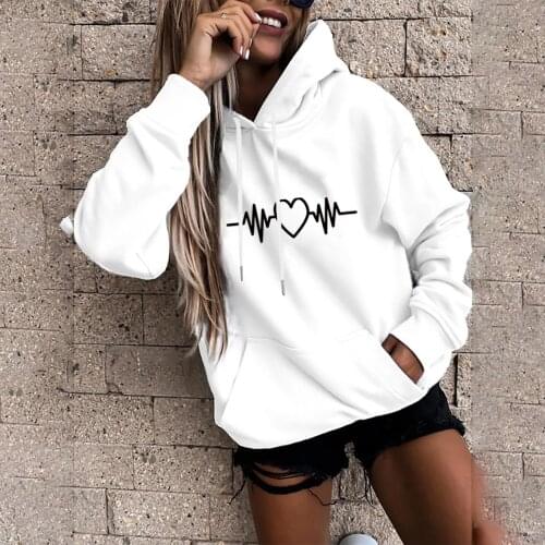 Hoddie For Women Sweatshirt Femme Oversize Pullovers Love Couple Clothes With Hood Women Sweetshirts Loose Jumper Толстовка
