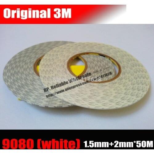 1.5mm+2mm) width *50M Original 3M9080 Double Sided Adhesive Tape for Cell Phone Display, LCD, Touch Panel Screen Sticky Repair